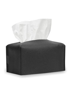LeArt Leather Tissue Box Cover – Home Decorations for Living Room, Bedroom and Office | Car Tissue Holder | Tissue Holder | Tissue Box Holder for Car | Tissue Box Cover for Car (Black)  - Image 1