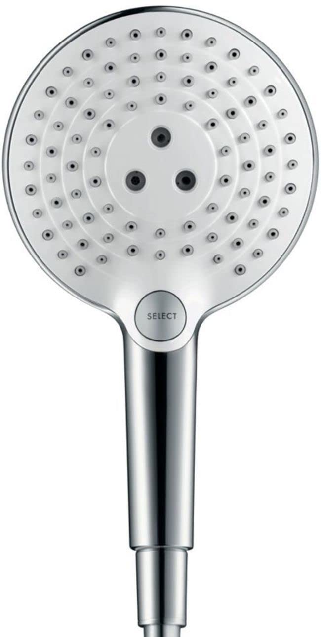 hansgrohe Raindance Select S Easy Install 5-inch Handheld Shower Head Modern 3 Whirl, Rain, RainAir 26531401, White/Chrome - Image 3