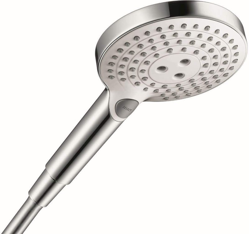 hansgrohe Raindance Select S Easy Install 5-inch Handheld Shower Head Modern 3 Whirl, Rain, RainAir 26531401, White/Chrome - Image 5