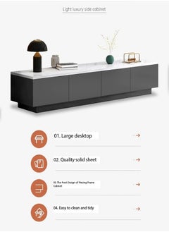 fashionhome Modern Upgraded Minimalist Luxury Design TV Cabinet Silent Slide 4 Drawers Storage Rack Home Floor Cabinet Small Apartment Bedroom Nordic TV Table 15mm Thick Wood Furniture 160x30x29 cm  - Image 4