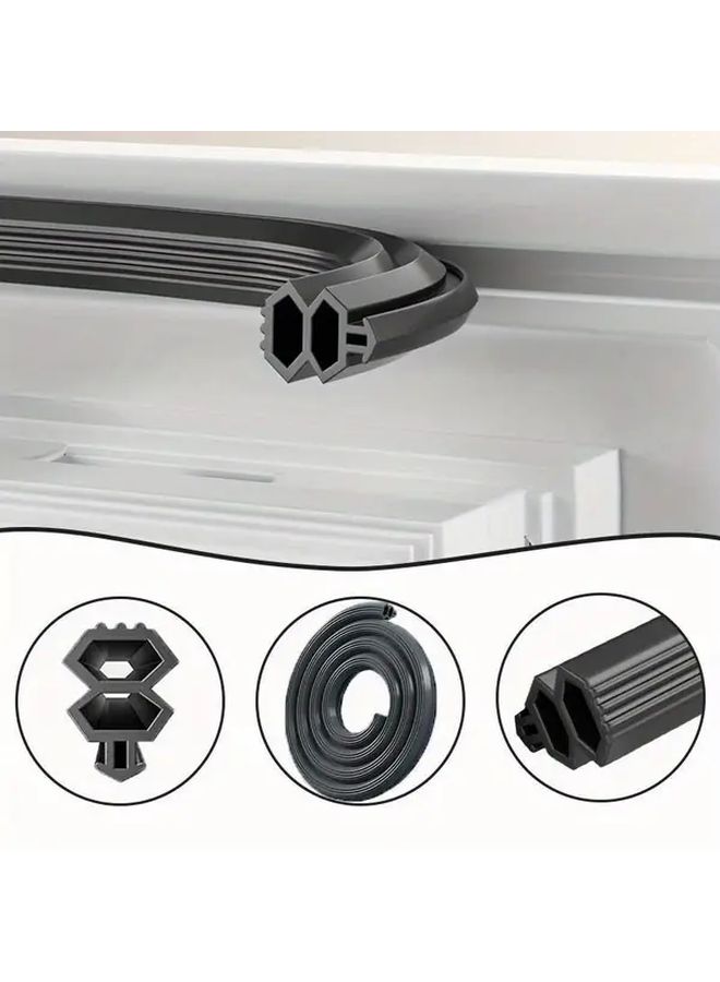 Black Windproof Rubber Strip 4m Anti Collision Seal For Doors Windows Refrigerator - Image 5