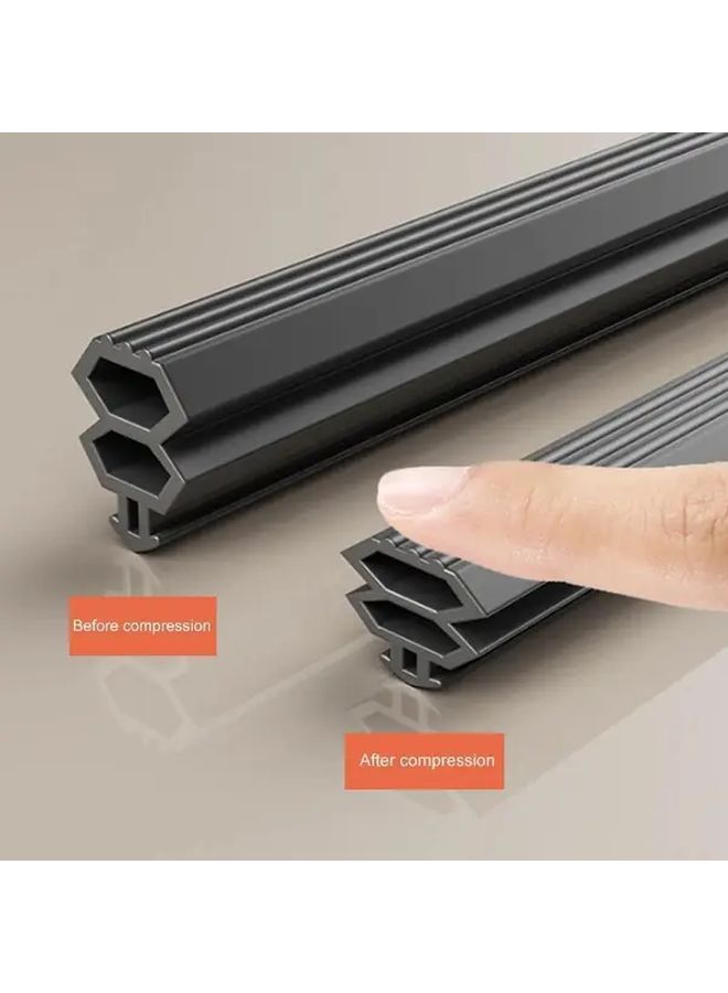 Black Windproof Rubber Strip 4m Anti Collision Seal For Doors Windows Refrigerator - Image 2