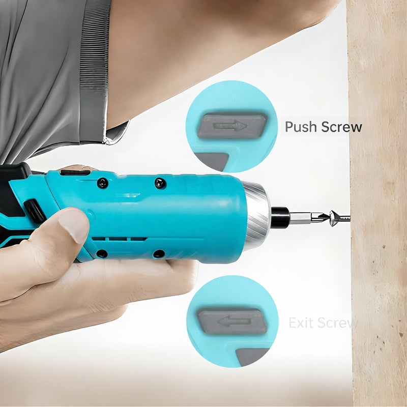 GSTAR Cordless Screwdriver Kit with LED Light Spindle Lock Adjustable 2 Position Handle 240rpm 3.6V Battery Operated USB Charging Electric Screwdriver Power Tools with 9pcs CRV 25mm Bits H1/4 magnetic extension for Drilling - Image 5