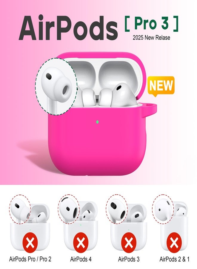 R-fun جراب R-fun لسماعات AirPods Pro 3 (2025)، غطاء حماية من السيليكون الناعم متوافق مع سماعات Apple AirPods Pro من الجيل الثالث (كابل USB-C) للرجال والنساء، مع طقم تنظيف وسلسلة مفاتيح، لون وردي فاتح - Image 2
