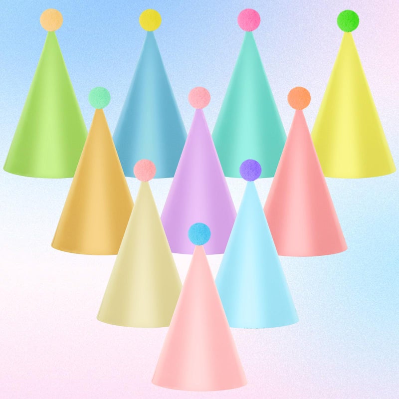 Adecortalk 10 Pcs Mini Party Hats for Stuffed Animals, Colorful Birthday Party Hats for Stuffed Animals Pet Birthday Holiday Decorations Supplies - Image 1