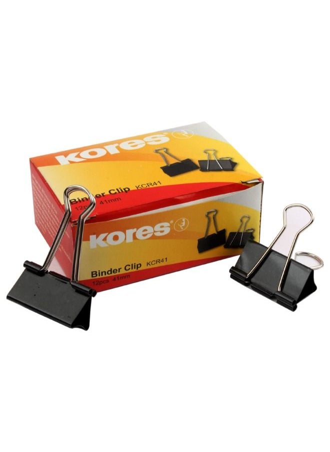 Kores Kores clip binder black 41 mm - 12 pcs 