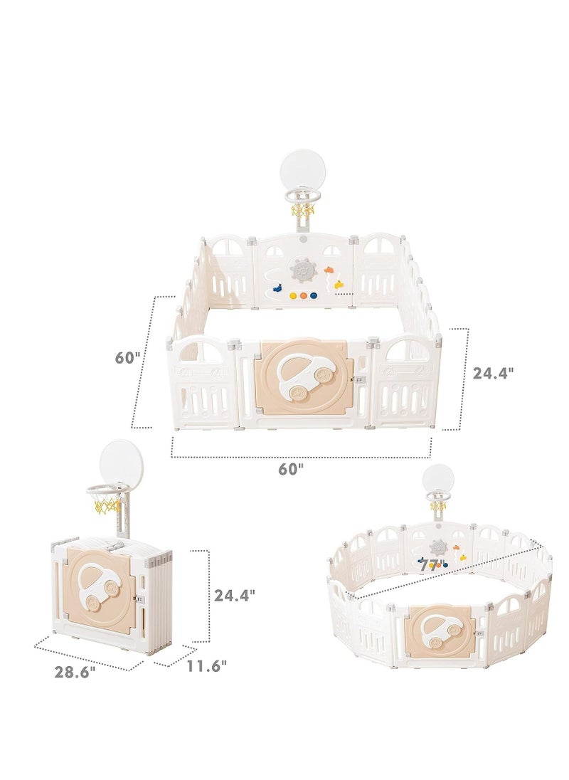 A foldable children's playground with adjustable shape and free installation, equipped with basketball hoop and children's drawing board