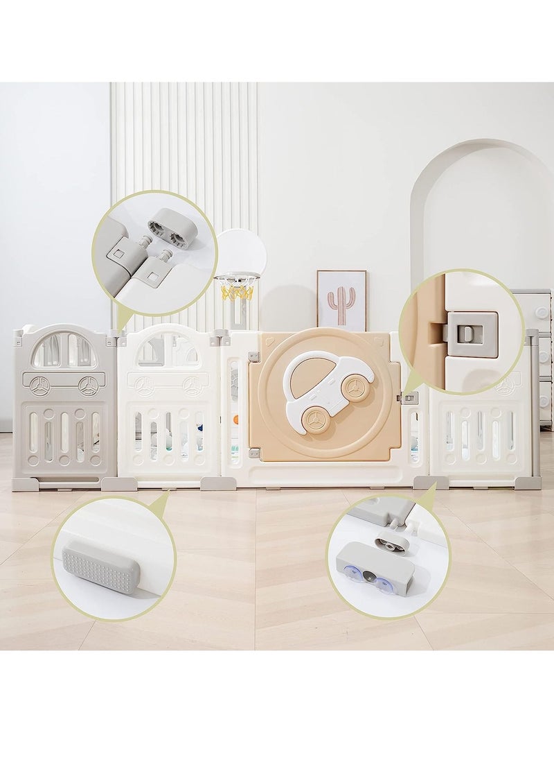 A foldable children's playground with adjustable shape and free installation, equipped with basketball hoop and children's drawing board