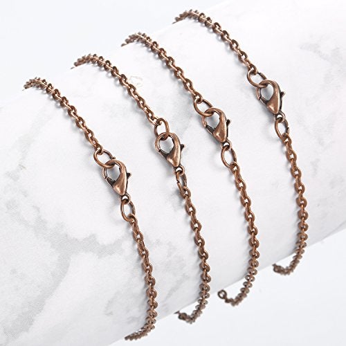 TecUnite 24 Pack Antique Red Copper Cable Chain Necklace Twisted Link Chain for Jewelry Making(24 Inch) - Image 5