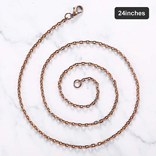 TecUnite 24 Pack Antique Red Copper Cable Chain Necklace Twisted Link Chain for Jewelry Making(24 Inch) - Image 2