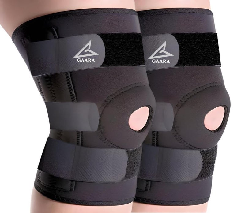 GAARA INDIA Open Patella Knee Support | Adjustable Knee Brace for Daily Comfort, Walking, Office, Climbing Stairs, Running & Mild Sports, ligament strain, Stiffness | Neoprene Knee Cap for Men & Women | Pain Relief & Stability Support (Pack of 2, Universal) - Image 1