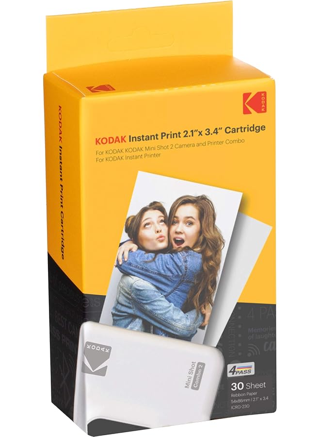Kodak 30 Pack 4Pass Real Photo 2.1 Inch X3.4 Inch And Laminate Process Cartridge All In One Paper And Color Ribbon Refill Compatible With Mini 2 Mini 2 Plus Mini 2 Retro Mini Shot Mini Shot 2 Retro - Image 3
