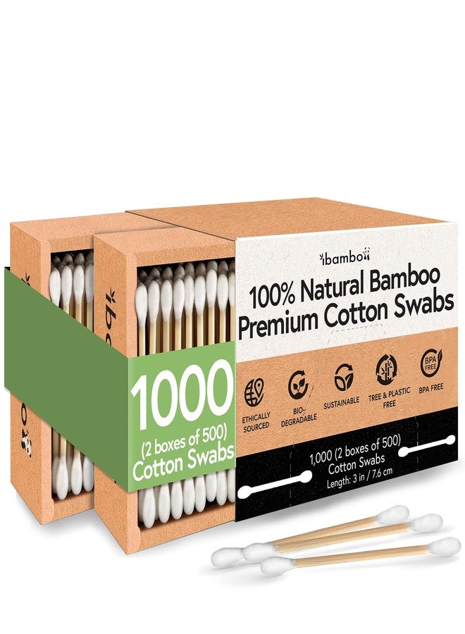 Ibambo 100% Bamboo Cotton Swabs (1000-Pack) | Double Tipped Organic Cotton Swabs for Ears | Biodegradable Beauty & Personal Care Items | FSC Certified & Hypoallergenic | For All Ages & Pets - Image 1
