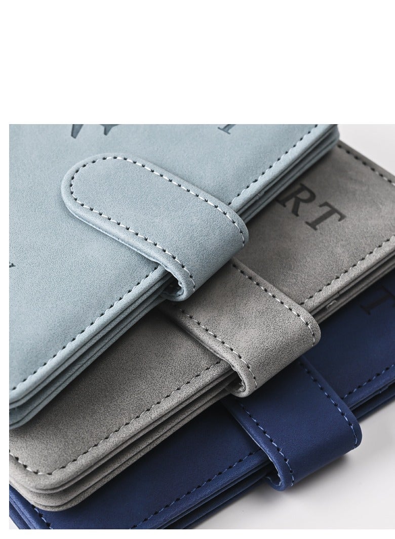 2 Pieces Green and Gray Passport Holder Protective Case, PU Leather Magnetic Buckle Passport Bag PFID Anti-Magnetic Multi-Card Passport Book Multi-Function Passport Bag, Suitable for Men and Women Travel Accessories (Green, Gray) - Image 5