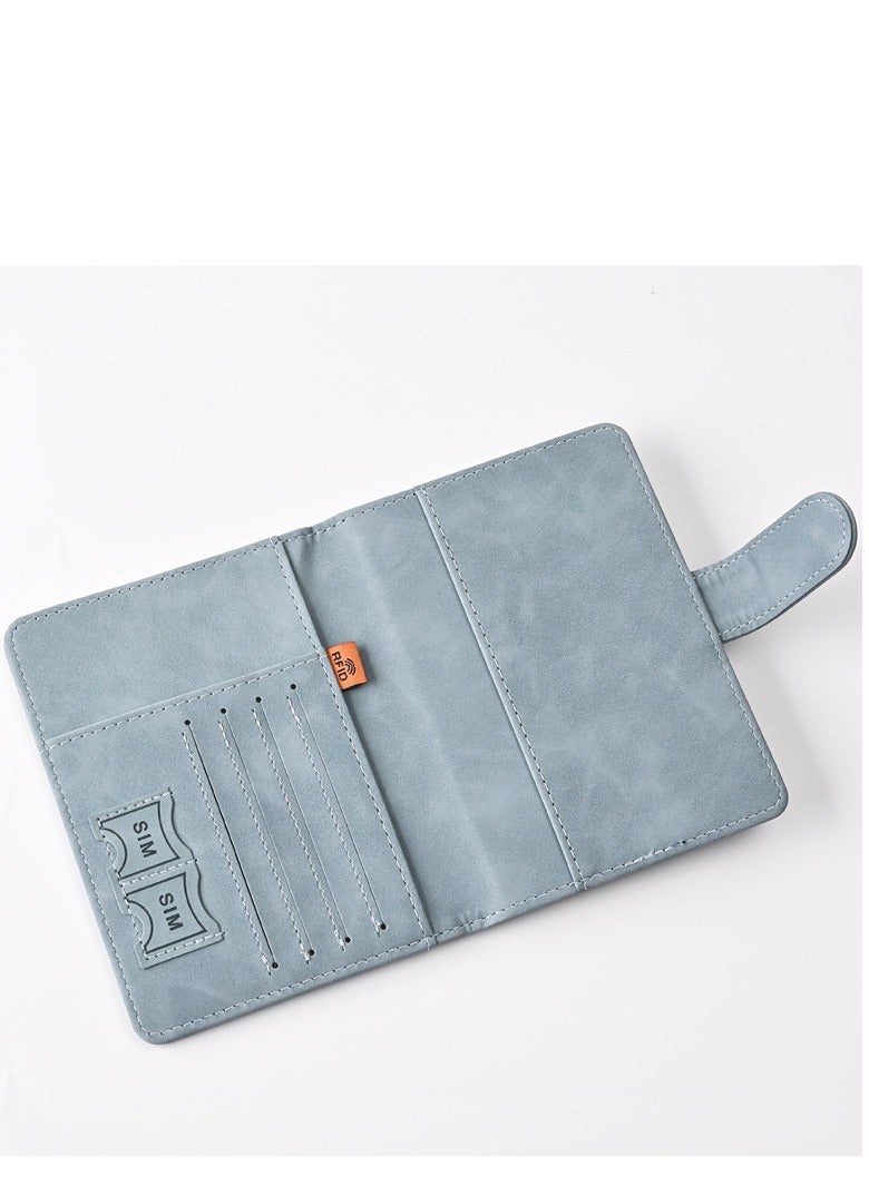 2 Pieces Green and Gray Passport Holder Protective Case, PU Leather Magnetic Buckle Passport Bag PFID Anti-Magnetic Multi-Card Passport Book Multi-Function Passport Bag, Suitable for Men and Women Travel Accessories (Green, Gray) - Image 3