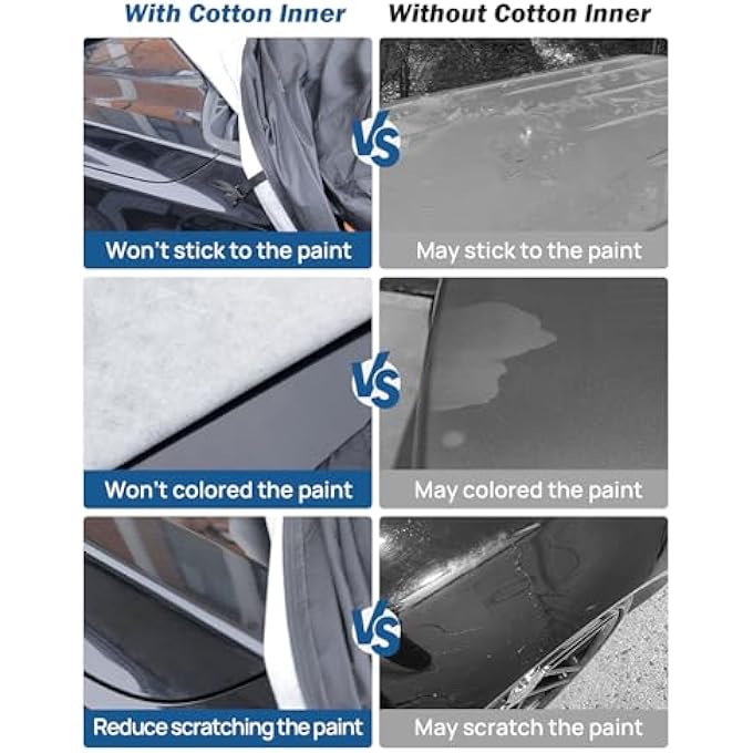 rayihni Car Cover Compatible with 2008-2023 Land Cruiser Prado, Cotton Inner Snow UV Waterproof All Weather Protection Outdoor Indoor Cover - Image 3