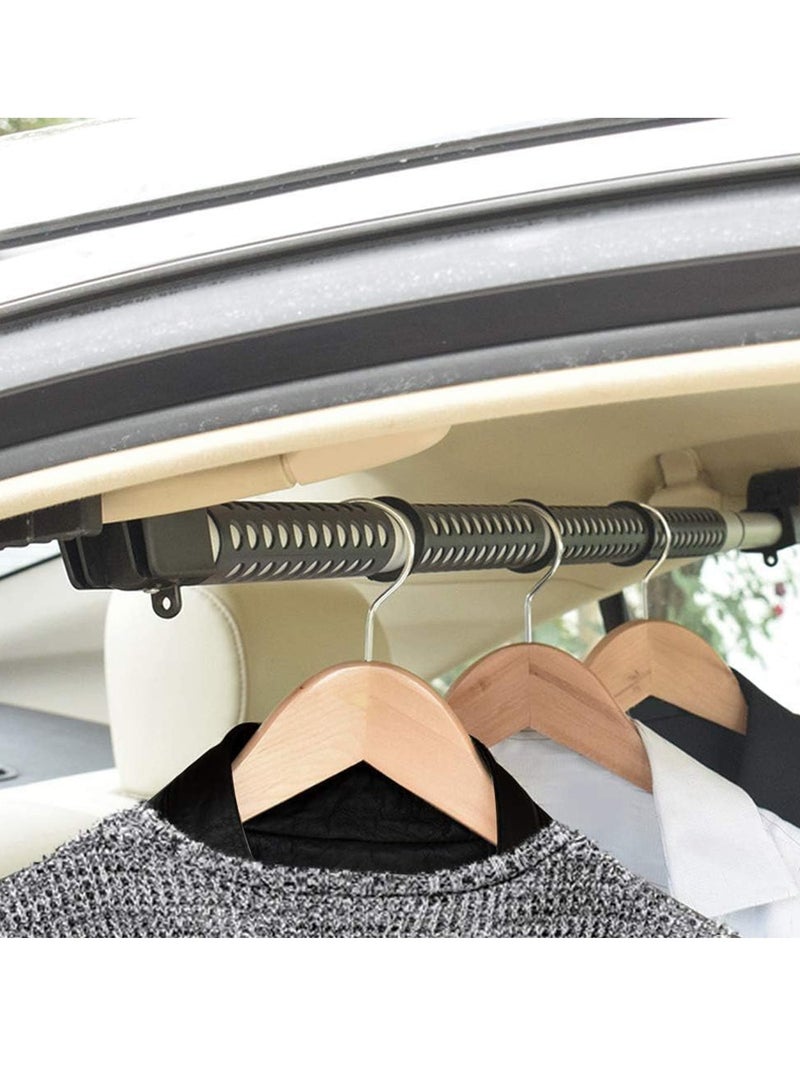 Car Expandable Clothes Bar, Non-Slip Rubber Grip, Strong and Durable Hold, Black - Image 2