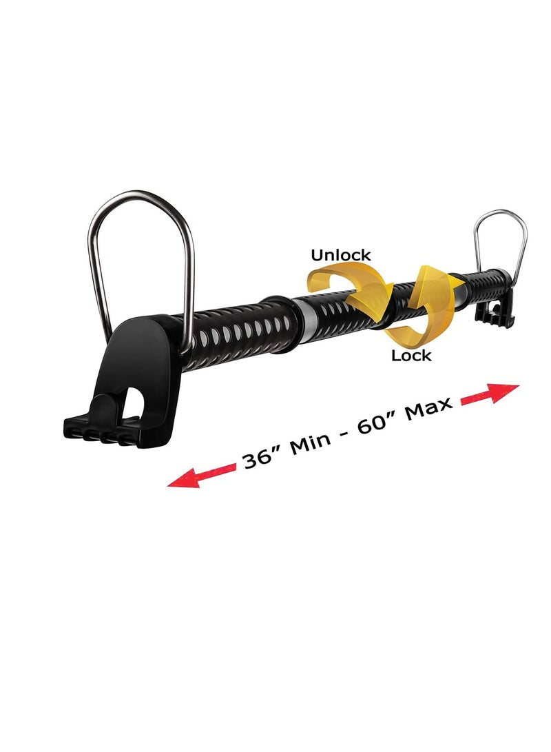 Car Expandable Clothes Bar, Non-Slip Rubber Grip, Strong and Durable Hold, Black - Image 3