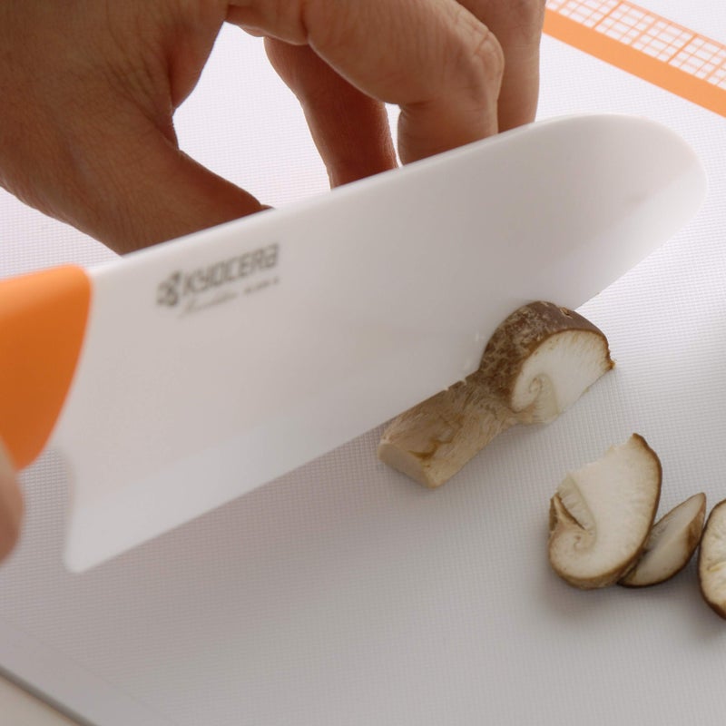 Kyocera Advanced Ceramic Revolution Series 4.5-inch Utility Knife, Orange Handle, White Blade - Image 4