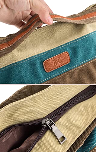 SNUG STAR Canvas Handbag Multi-Color Striped Lattice Cross Body Shoulder Purse Bag Tote-Handbag for Women - Image 5