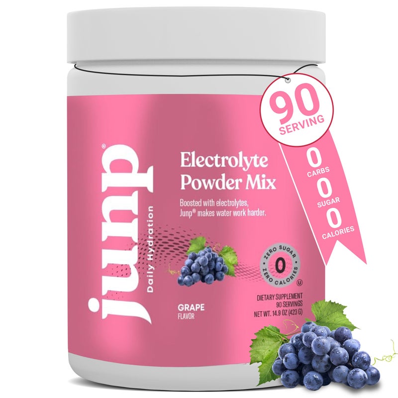 JUNP Electrolytes Powder No Sugar No Carbs - Vine Ripened Grape Keto Electrolyte Drink Mix - Potassium & Salt Hydration Powder Electrolytes Zero Calorie Sugar Free Electrolyte Powder, 90 Servings - Image 1