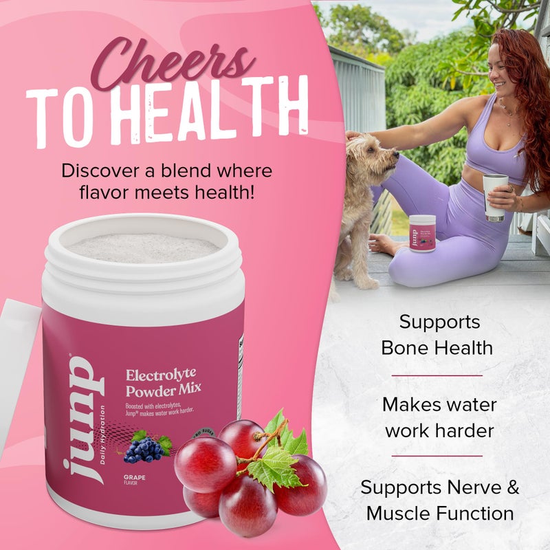 JUNP Electrolytes Powder No Sugar No Carbs - Vine Ripened Grape Keto Electrolyte Drink Mix - Potassium & Salt Hydration Powder Electrolytes Zero Calorie Sugar Free Electrolyte Powder, 90 Servings - Image 3