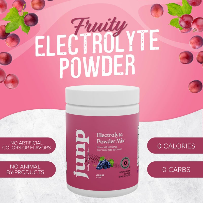 JUNP Electrolytes Powder No Sugar No Carbs - Vine Ripened Grape Keto Electrolyte Drink Mix - Potassium & Salt Hydration Powder Electrolytes Zero Calorie Sugar Free Electrolyte Powder, 90 Servings - Image 2