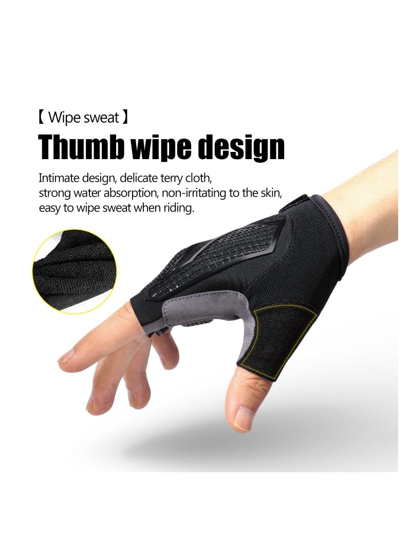 SOLARAE Breathable Fingerless Cycling Gloves for Men and Women, Shock-Absorbing Gel Pad, Anti-Slip MTB Gloves for Mountain Biking, Gym, Weightlifting, and Running (Large) - Image 4