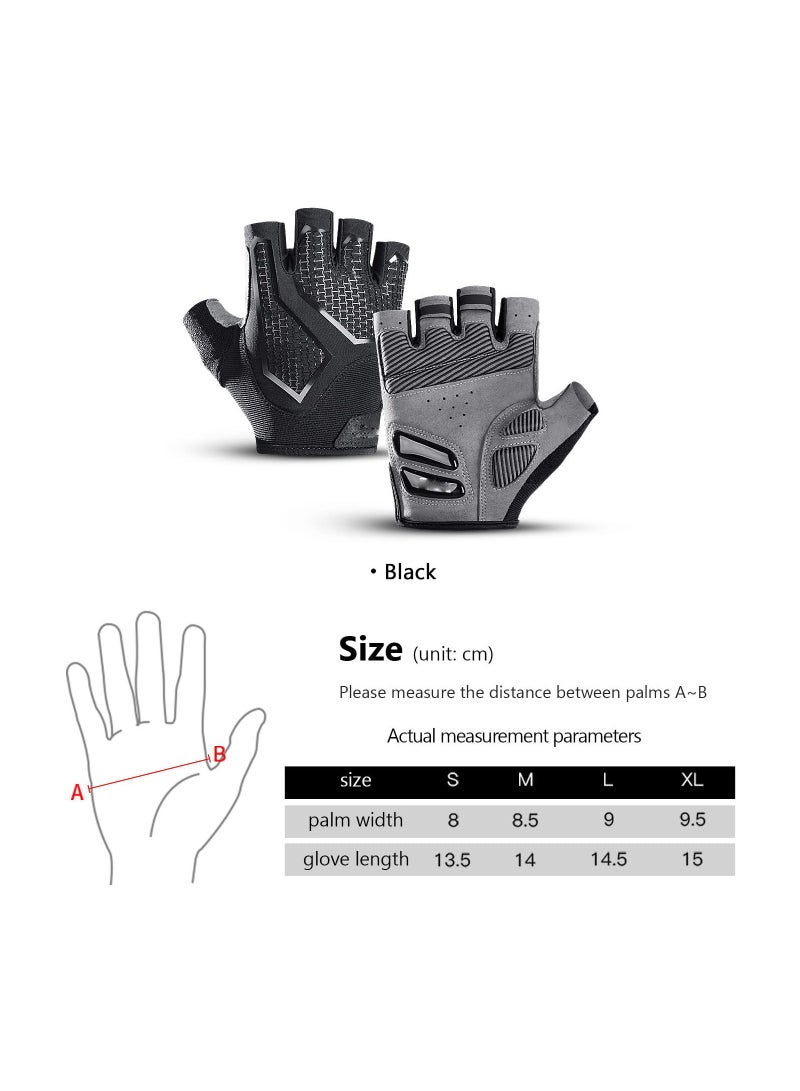SOLARAE Breathable Fingerless Cycling Gloves for Men and Women, Shock-Absorbing Gel Pad, Anti-Slip MTB Gloves for Mountain Biking, Gym, Weightlifting, and Running (Large) - Image 2