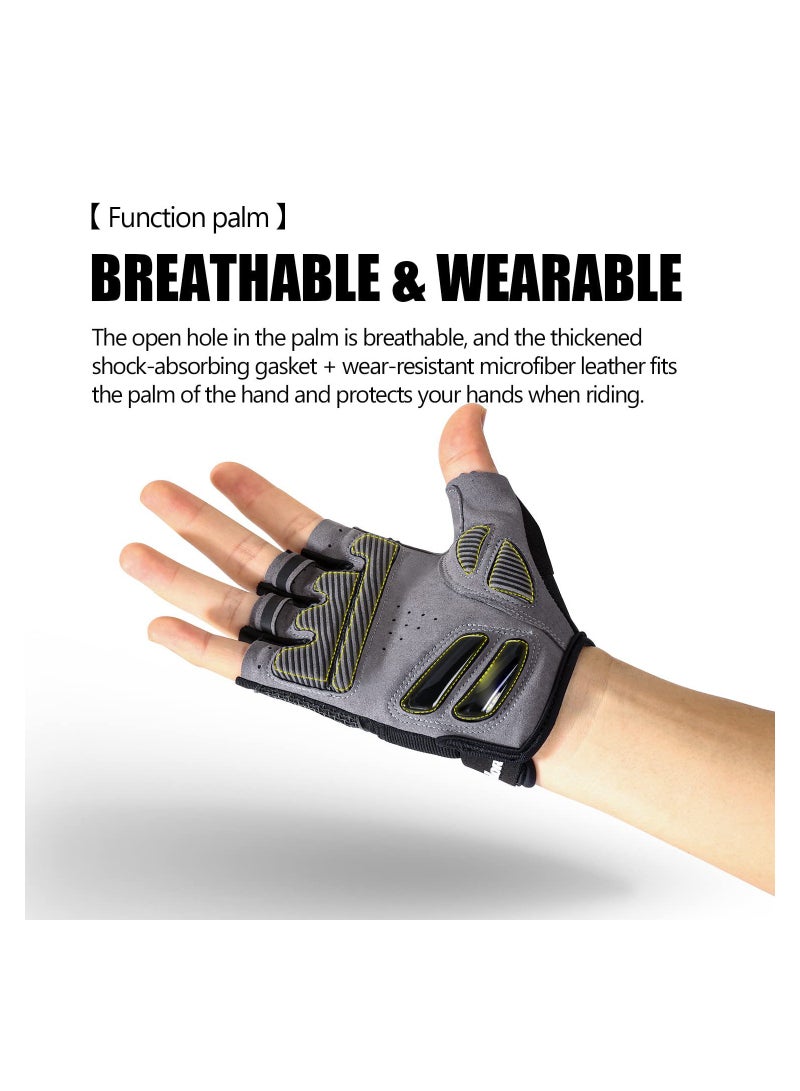 SOLARAE Breathable Fingerless Cycling Gloves for Men and Women, Shock-Absorbing Gel Pad, Anti-Slip MTB Gloves for Mountain Biking, Gym, Weightlifting, and Running (Large) - Image 5