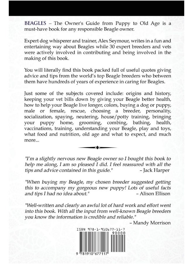 null - Beagles - The Owner's Guide from Puppy to Old Age Choosing, Caring for, Grooming, Health, Training and Understanding Your Beagle Dog or - Image 1