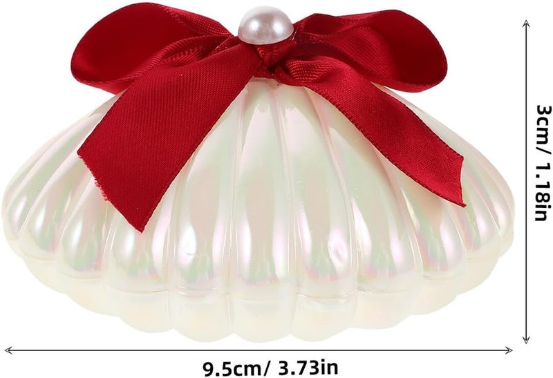 DIYEAH 8pcs Wine Red Seashell Candy Boxes for Wedding Favors, Creative Shell Treat Containers with Pearl Detail, Small Party Boxes for Engagement and Bridal Showers - Image 2