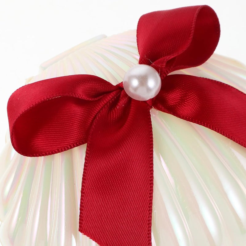 DIYEAH 8pcs Wine Red Seashell Candy Boxes for Wedding Favors, Creative Shell Treat Containers with Pearl Detail, Small Party Boxes for Engagement and Bridal Showers - Image 3