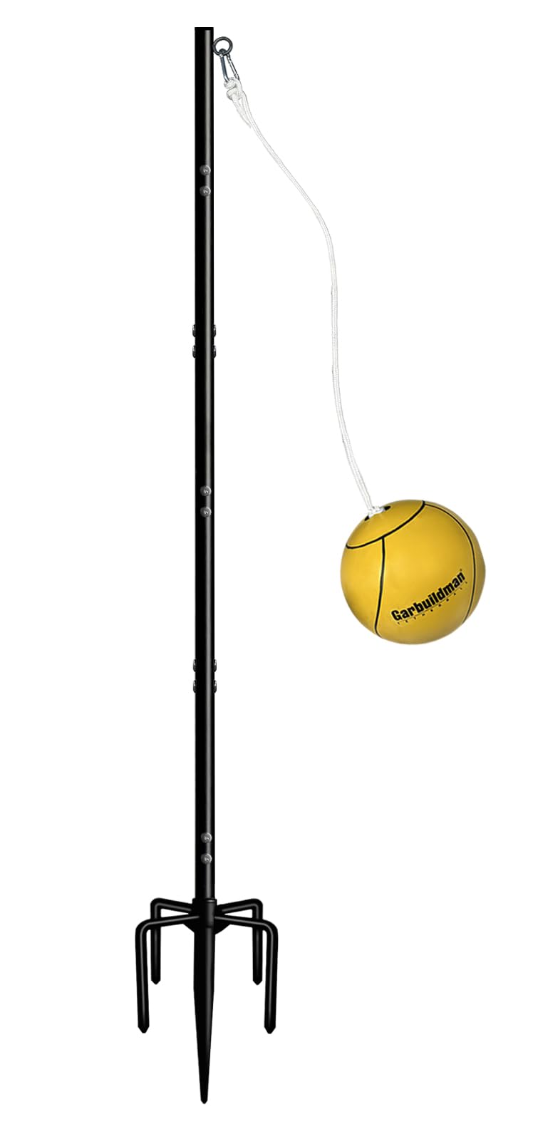 Garbuildman Tetherball Set with Rope for Outdoor Backyard, Adjustable Tether Ball Pole with Screw Reinforcement 5-Prong Base for Playground, Outside Ball Games Sports for Kids & Adults, 8.75 FT - Image 1
