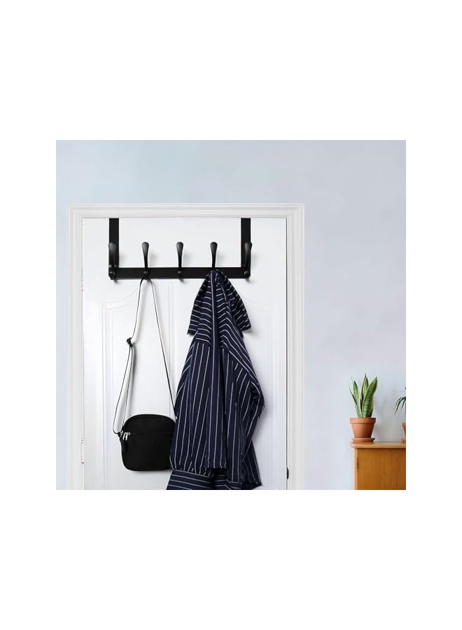 promass Over The Door Hooks Hanger with Extended Bracket, No Assembly Required - Bathroom Accessories and Towel Rack Organization (Black) - Image 2