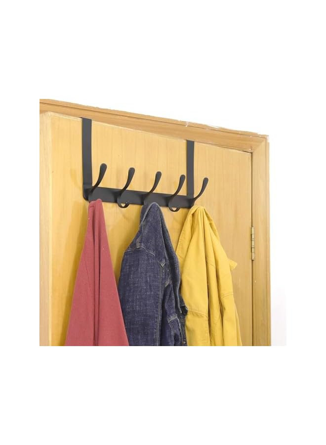 promass Over The Door Hooks Hanger with Extended Bracket, No Assembly Required - Bathroom Accessories and Towel Rack Organization (Black) - Image 5