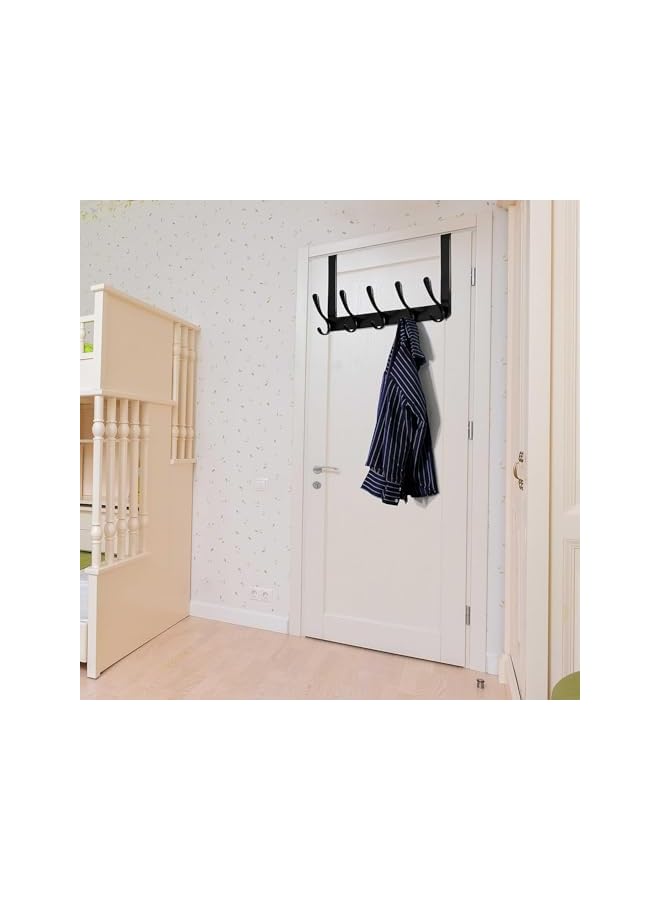 promass Over The Door Hooks Hanger with Extended Bracket, No Assembly Required - Bathroom Accessories and Towel Rack Organization (Black) - Image 3
