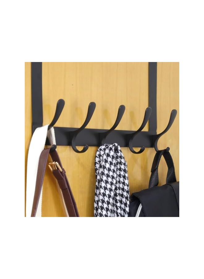 promass Over The Door Hooks Hanger with Extended Bracket, No Assembly Required - Bathroom Accessories and Towel Rack Organization (Black) - Image 4