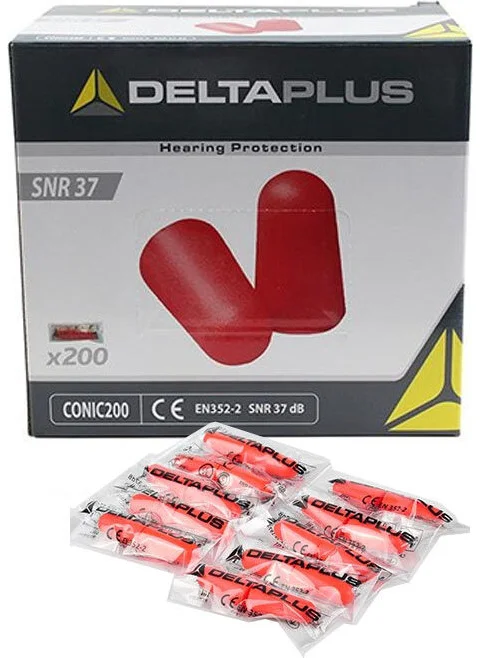 Delta Plus Conıc200 Stringless Earplug Pu Foam Disposable 10-Piece Snr36db Dark Bluesafety.