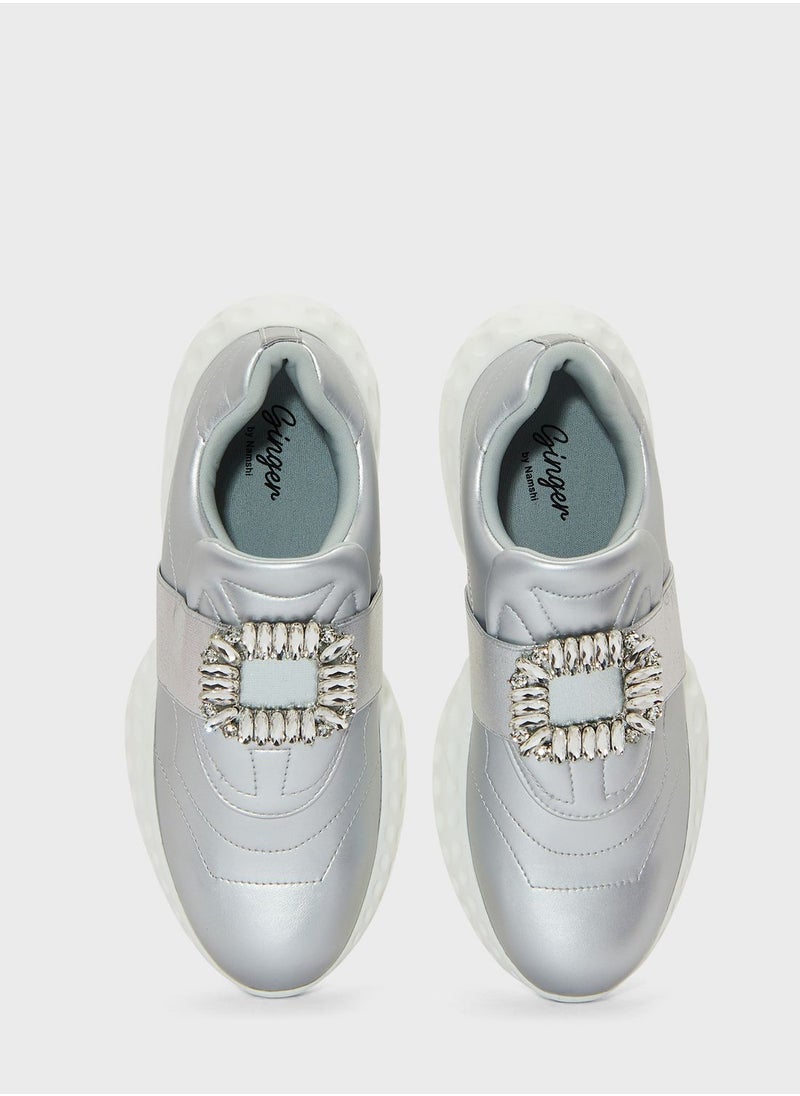 Ginger - Jewelled Buckle Sneaker - Image 1