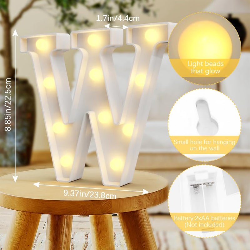 QWZify Marquee Light Up Letters W  Light Up Sign  Wedding Signs  Bedroom Decor for Teen Girls  Classroom Decor  Birthday Party Decorations  Valentines Day Decor  Graduation Decorations Class - Image 2
