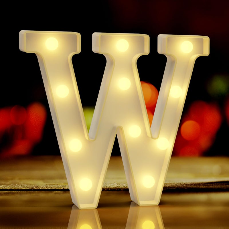 QWZify Marquee Light Up Letters W  Light Up Sign  Wedding Signs  Bedroom Decor for Teen Girls  Classroom Decor  Birthday Party Decorations  Valentines Day Decor  Graduation Decorations Class - Image 1