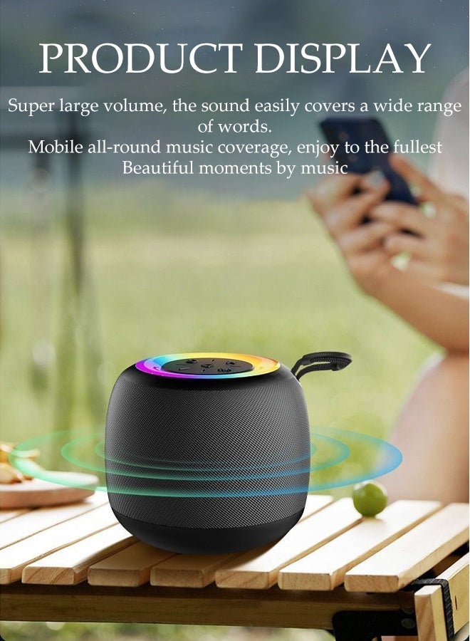 DUNISO Mini Bluetooth Speaker Portable Wireless Speakers Outdoor Speaker with RGB Lights 360° Surround Stereo Bluetooth Waterproof Speaker for Outdoor, Sport,Travel,Home - Image 2