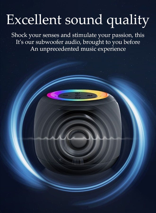 DUNISO Mini Bluetooth Speaker Portable Wireless Speakers Outdoor Speaker with RGB Lights 360° Surround Stereo Bluetooth Waterproof Speaker for Outdoor, Sport,Travel,Home - Image 4
