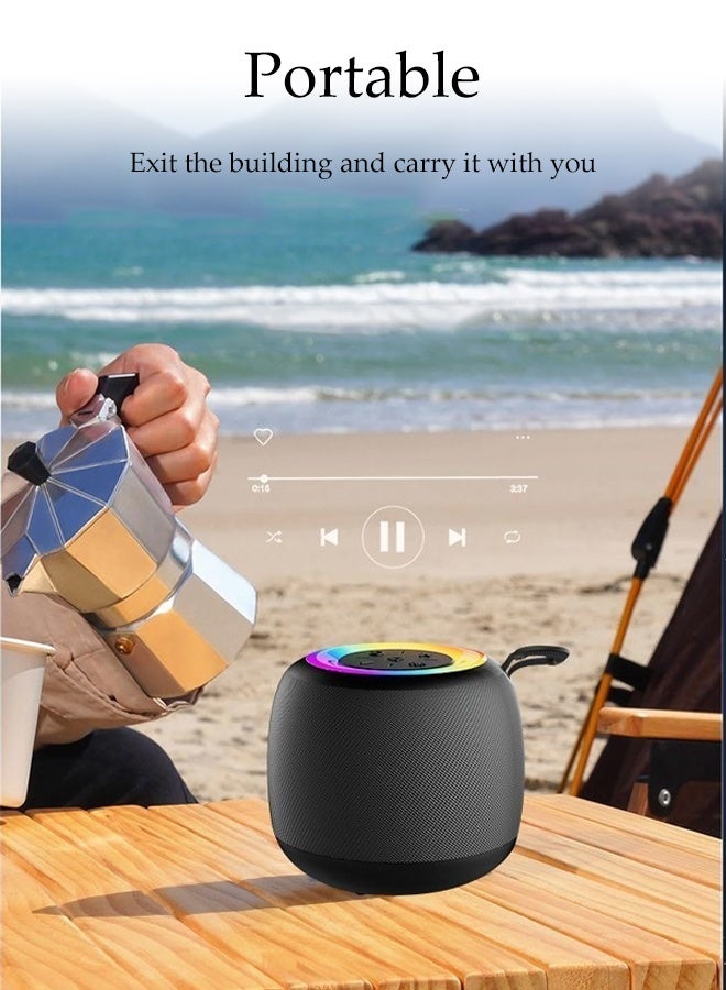 DUNISO Mini Bluetooth Speaker Portable Wireless Speakers Outdoor Speaker with RGB Lights 360° Surround Stereo Bluetooth Waterproof Speaker for Outdoor, Sport,Travel,Home - Image 3