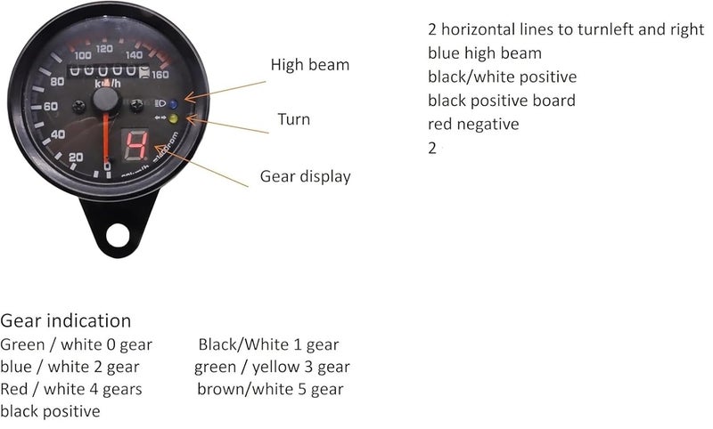Taç TA Digital Universal Motorcycle Speedometer, LCD Display, 0-160 km/h, with Odometer and Trip Meter - Image 2