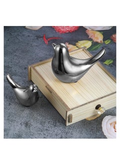 Excefore Bird Statue Decor 2 Pack Ceramic Small Animal Figurines Accent Home Decor Sculpture Ornaments for Living Room  - Image 5