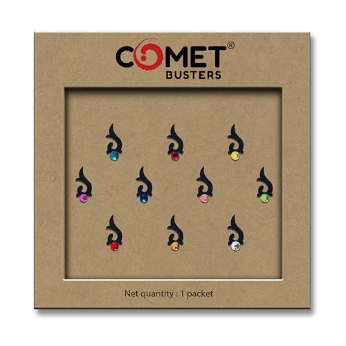 Comet Busters Fancy Black Bindi With Stone (BV647) - Image 5