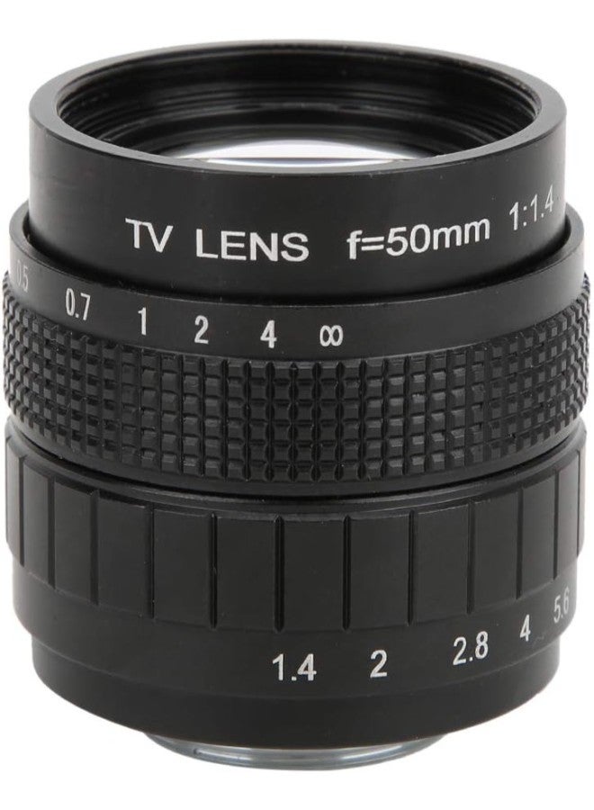 klarako 50mm F1.4 C Mount Lens Used with Adapter Ring for Canon Mirrorless Camera(Black)  - Image 3