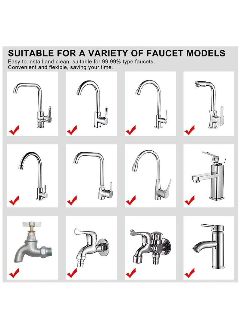 Sink Filter Water Faucet, Universal Faucet Filter 360 ° Rotating Purifier Bathroom Kitchen Faucet Water Filter-Removes Chlorine Fluoride Heavy Metals Hard Water for Home (4 Pcs+20)filter cartridges) - Image 3